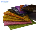 3mm Glitter  Pink color Acrylic Sheets For Artwork Processing decorate